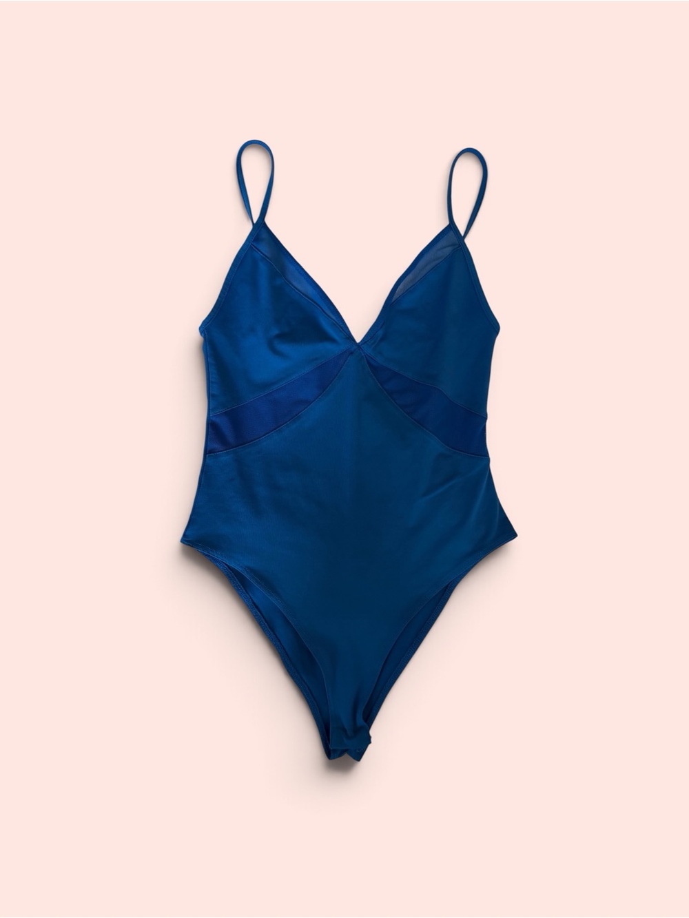 Zara Deep Blue V‑Neck Bodysuit